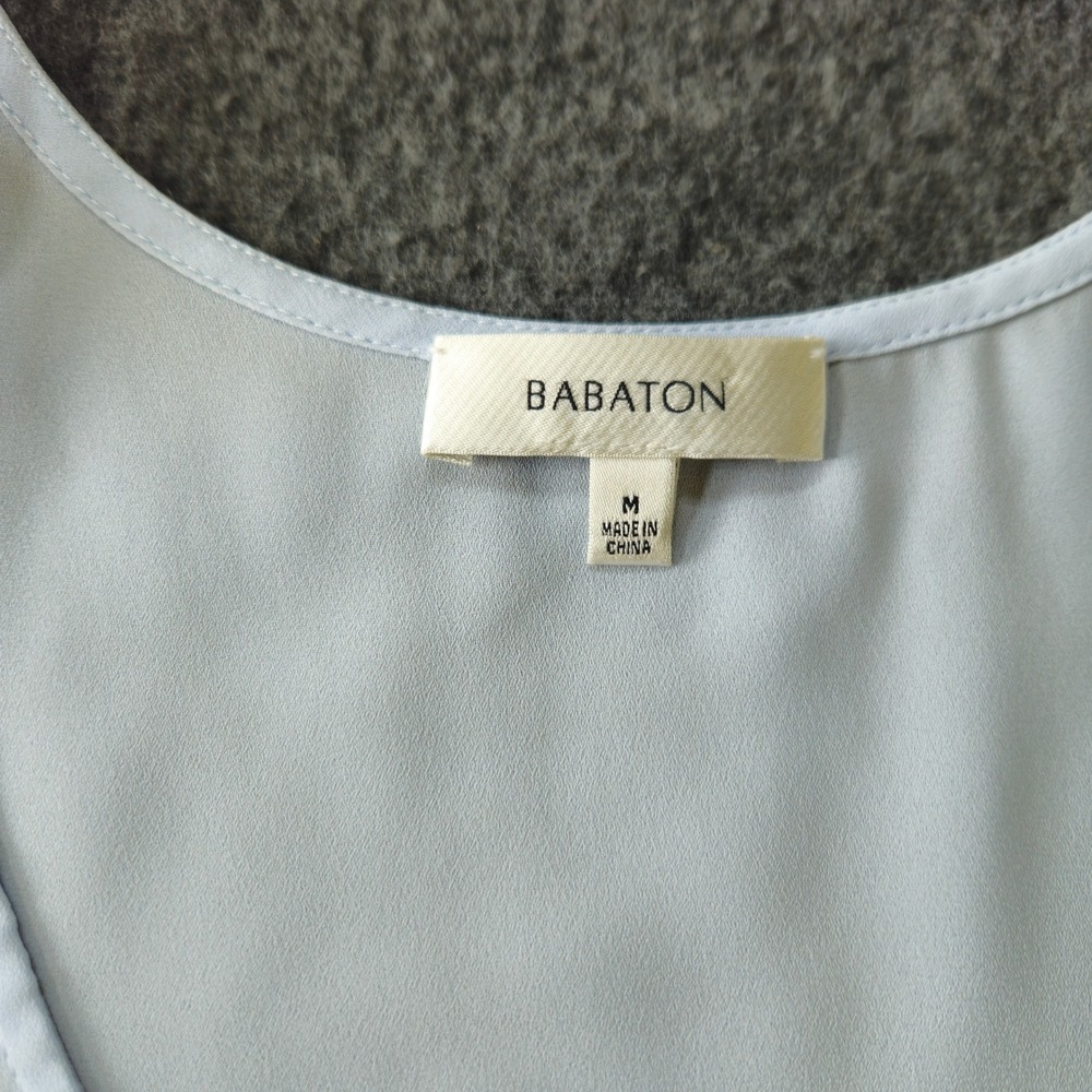 ARITZIA Babaton Scoop Neck Tank Top Medium Blue Office Minimalist Closet Staple - Picture 3 of 9